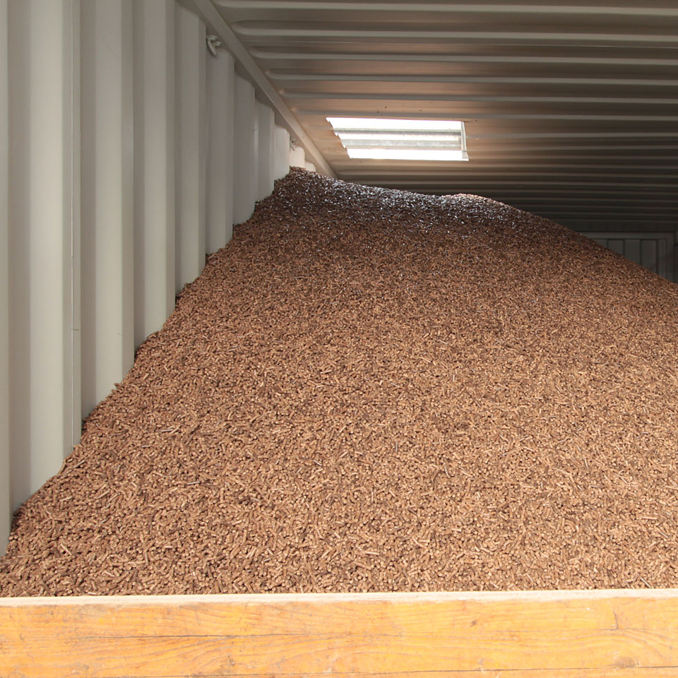 Container con pellet per l'alimentazione dell'impianto di riscaldamento